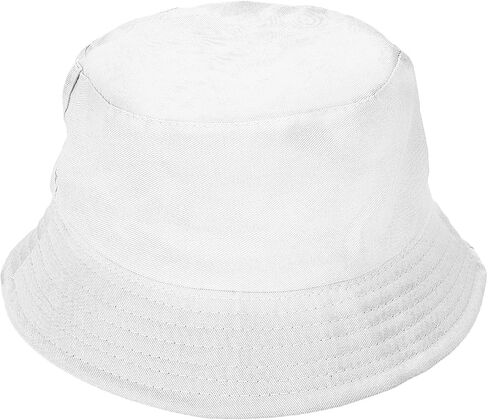 Sibba Bucket Hat Summer Fisherman Sunshade Caps Unisex Packable Hats for Women Men Sun Beach Fishing Cap Holidays Hiking Camping Shopping Outdoor 56-58cm Plain Colors, White, M in Saudi Arabia