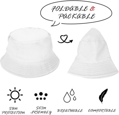 Sibba Bucket Hat Summer Fisherman Sunshade Caps Unisex Packable Hats for Women Men Sun Beach Fishing Cap Holidays Hiking Camping Shopping Outdoor 56-58cm Plain Colors, White, M in Saudi Arabia