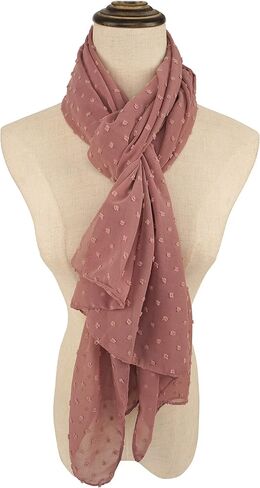 YOUR SMILE Ladies/Women's Lightweight Solid Color Pearl Chiffon Long Shawl Scarf For Spring Summer Fall in Kuwait