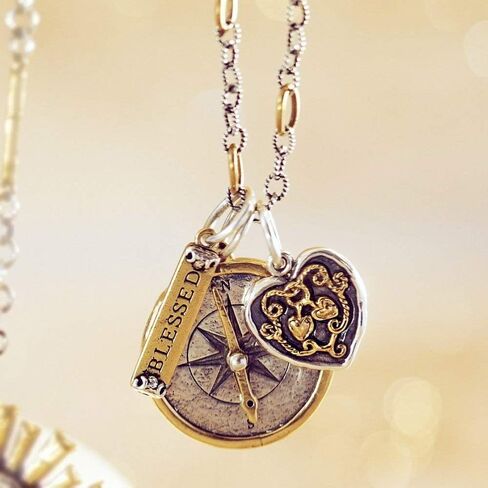 عقد سلسلة من الفضة الاسترليني الملتوية مع حلقات نحاسية 5 ملم من Waxing Poetic - 3 أطوال in Kuwait