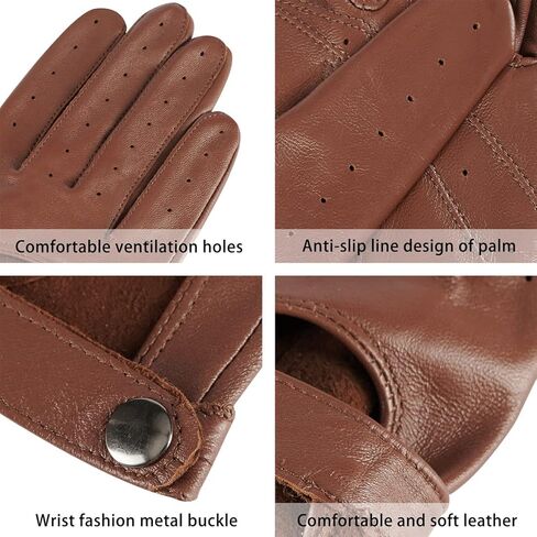 Harssidanzar Leather Driving Gloves for Womens,Touchscreen Texting Unlined Thin Sheepskin Dress Leather Gloves KL021 in Kuwait