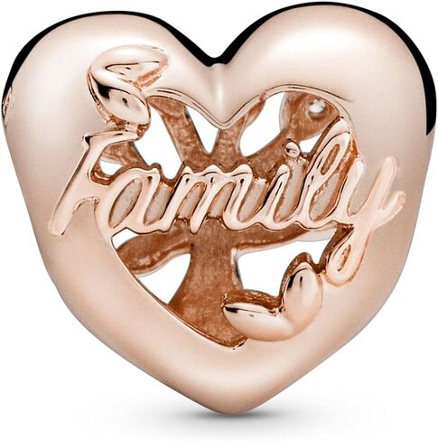PANDORA Jewelry Openwork Family Tree Heart Charm - Bracelet or Necklace Charm for Women - 14k Rose Gold-Plated with Cubic Zirconia in Saudi Arabia