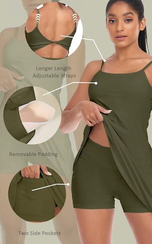 Womens Tennis Dress, with Adjustable Straps & Built-in Bra Athletic Golf Dresses for Women Workout Exercise in Kuwait