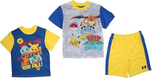 Pokemon Little/Big Boys Character Print 3 Piece Pajama Set in Saudi Arabia