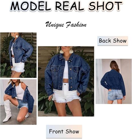 جاكيت جينز نسائي من Necooer مقاس كبير لصديقك المتوتر والممزق من قماش الدنيم معاطف جينز مطاطية in Kuwait