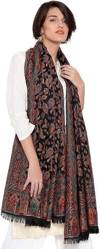 Weavers Villa Women's Pashmina Wool Blend Indian Handicraft Woven Shawls, Scarf, Wraps [Large Size: 40" X 80"] in Kuwait