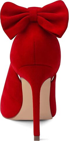 Carcuume Womens High Heels Bow Tie Back Lace Strappy High Heels Wedding Dress Shoes Sexy Close Toe Stiletto Sandals Heels Ankle Strap D'Orsay Pumps in Kuwait