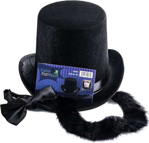 Funny Party Hats Abraham Lincoln Costume Set - Hat with Beard and Necktie- Presidents day- Lincoln's Birthday- Patriotic Costume (3 PC Set) in Saudi Arabia