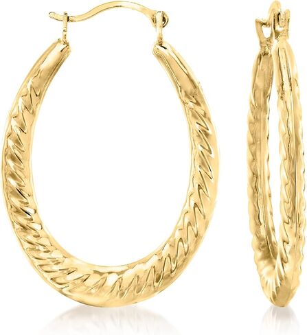 Ross-Simons 14kt Yellow Gold Twisted Oval Hoop Earrings in Saudi Arabia
