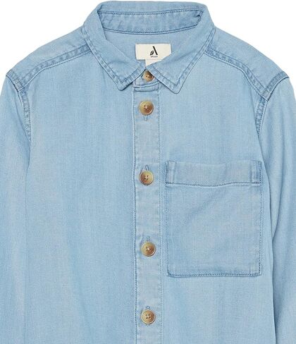Amazon Essentials Boys' Chambray-Stretch Long Sleeve Shirt in Kuwait