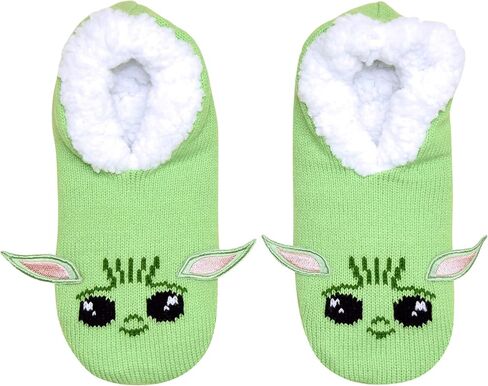 STAR WARS Baby Yoda Full Character Cosplay Juniors/Womens Slipper Socks with Embroidered Ears in Saudi Arabia