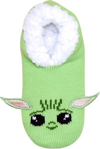 STAR WARS Baby Yoda Full Character Cosplay Juniors/Womens Slipper Socks with Embroidered Ears in Saudi Arabia