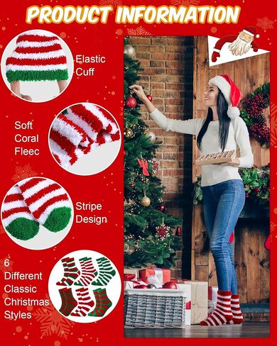 Toulite 60 Pairs Christmas Fuzzy Socks Bulk Socks for Women Soft Plush Slipper Socks Winter Socks Striped Fluffy Socks Warm Sleeping Socks for Holiday Indoor Home Bright Color One Size in Saudi Arabia