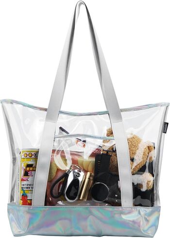 موسلانكا شنطة يد كبيرة شفافة للنساء للعمل والسفر والتسوق والرياضة (مع جيب بسحاب قابل للفصل)، شنطة شفافة, حقيبة شفافة in Kuwait