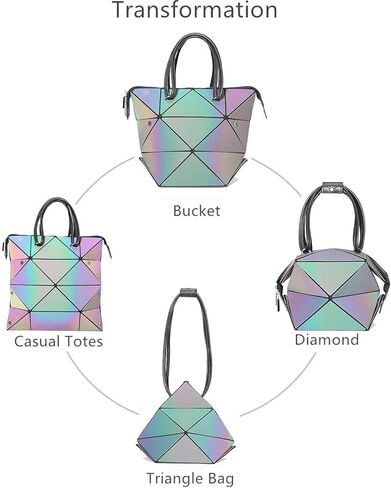 مجموعة من 3 حقائب نسائية هندسية مضيئة وحقائب يد ثلاثية الأبعاد مع محفظة من WUIOS in Kuwait