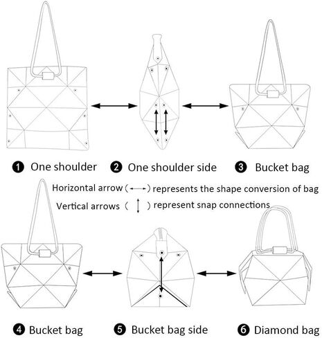 مجموعة من 3 حقائب نسائية هندسية مضيئة وحقائب يد ثلاثية الأبعاد مع محفظة من WUIOS in Kuwait