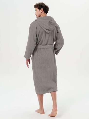 SIORO Mens Robes Big and Tall Terry Cloth Bathrobe Cotton Towel Hooded Full Length Housecoat Hot Tub Bath Spa Sleepwear M-2XL in Kuwait