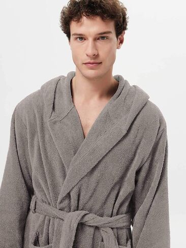 SIORO Mens Robes Big and Tall Terry Cloth Bathrobe Cotton Towel Hooded Full Length Housecoat Hot Tub Bath Spa Sleepwear M-2XL in Kuwait
