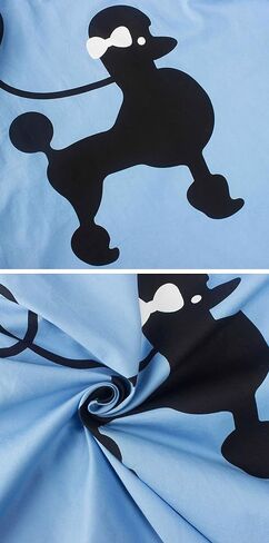 CHARTOU Women's 50s Cute Poodle Zipper Back Ruffled Swing A-Line Skirt in Kuwait