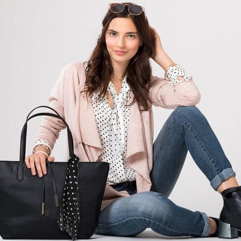 Jolbndcv 1950s وشاح شيفون منقط ريترو وشاح رقبة مربع عتيق، أسود، أبيض، كبير in Kuwait