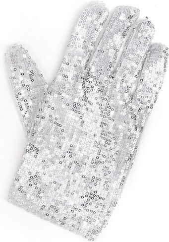 قفاز من سكيليتن مايكل جاكسون سيكوين - إكسسوار زي قفاز أبيض لليد اليمنى - قطعة واحدة in Kuwait