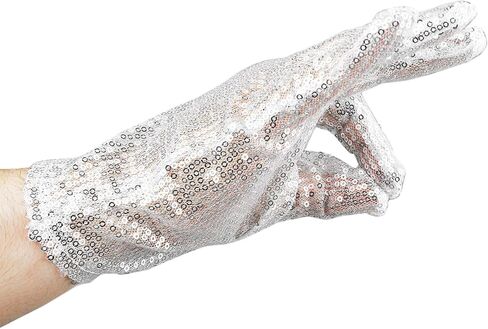 قفاز من سكيليتن مايكل جاكسون سيكوين - إكسسوار زي قفاز أبيض لليد اليمنى - قطعة واحدة in Kuwait