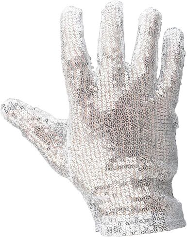 قفاز من سكيليتن مايكل جاكسون سيكوين - إكسسوار زي قفاز أبيض لليد اليمنى - قطعة واحدة in Kuwait