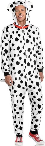 Dalmatian Zipster™ - Adult Small/Medium (1 Count) - Black & White Hooded One-Piece Jumpsuit - Ideal for Costume Parties & Sleepovers in Saudi Arabia