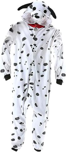 Dalmatian Zipster™ - Adult Small/Medium (1 Count) - Black & White Hooded One-Piece Jumpsuit - Ideal for Costume Parties & Sleepovers in Saudi Arabia