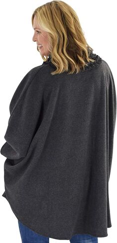 Le Moda Women's Ruffle Trim Polar Fleece Wrap with Matching Gloves and Hat | Winter Collection | One Size Fits All in Kuwait