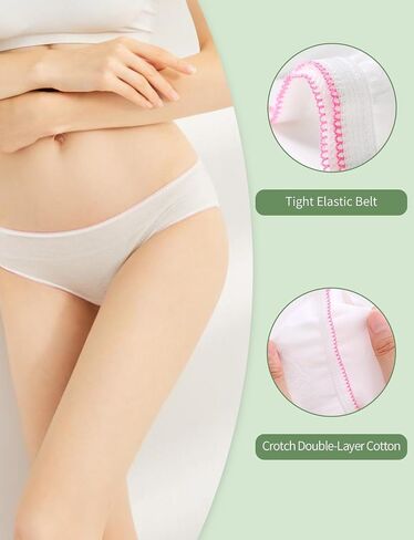 WAERTIUY Disposable Underwear for Women 100% Cotton Disposable Underwear for Travel White Women’s Disposable Panties 10 Packs in Saudi Arabia