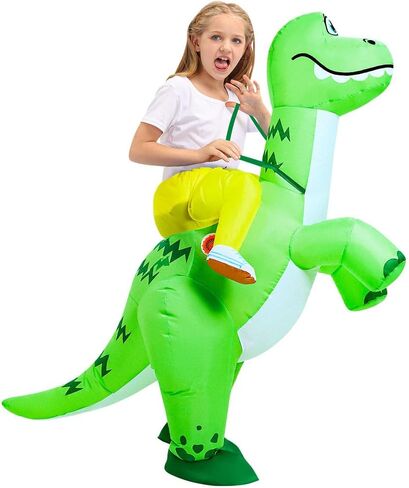 زي JUROSAICA قابل للنفخ للأطفال زي ديناصور قابل للنفخ ديبلودوكس للركوب على أزياء الهالوين الفاخرة للبنين والبنات in Kuwait