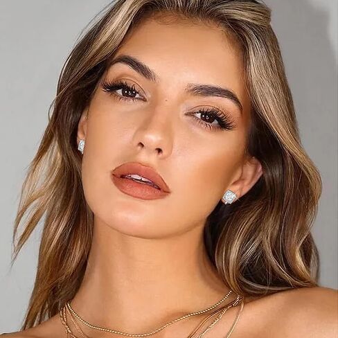 FIBO STEEL 6 أزواج مكعب زركونيا على الأقراط للنساء مشبك فضي على الأقراط هالة أقراط دائرية على شكل قطرة على شكل قلب مربع بيضاوي الشكل كريستال أقراط الأذن مجموعة أقراط غير مثقوبة in Kuwait