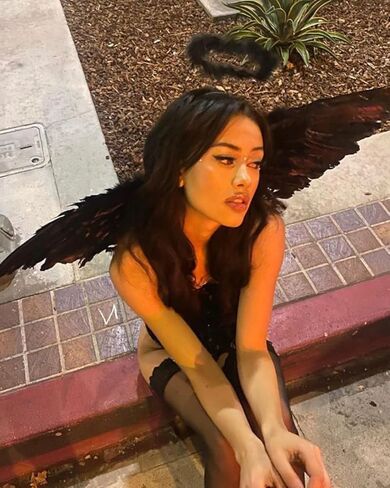 KROMPG أجنحة الملاك السوداء وأجنحة الهالة السوداء للبالغين أجنحة سوداء للنساء أجنحة سوداء للهالوين (متوسط) in Kuwait