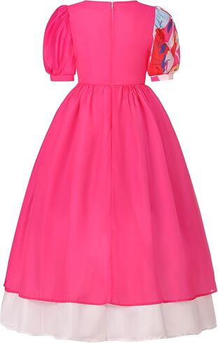 RKKVQP Weird Doll Costume Women Adult Pink Puffy Sleeve Dress 2023 Movie Kate Cosplay Hot Pink Halloween Costume Fancy Outfit in Kuwait