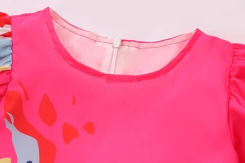 RKKVQP Weird Doll Costume Women Adult Pink Puffy Sleeve Dress 2023 Movie Kate Cosplay Hot Pink Halloween Costume Fancy Outfit in Kuwait