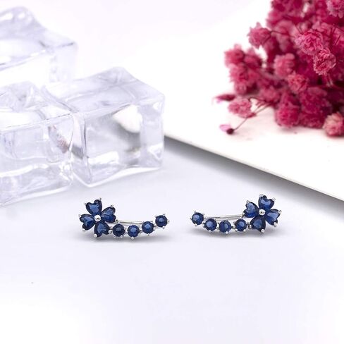 YOQUCOL Woman Flower Shape Cubic Zirconia Crystal Cuff Wrap Ear Vines Climbers Earrings Jewelry For Girls in Kuwait