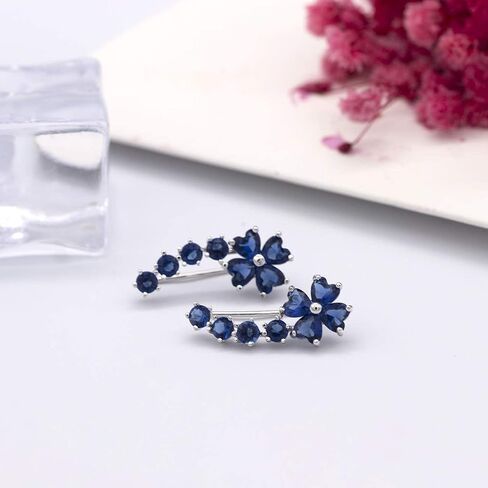 YOQUCOL Woman Flower Shape Cubic Zirconia Crystal Cuff Wrap Ear Vines Climbers Earrings Jewelry For Girls in Kuwait