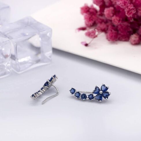 YOQUCOL Woman Flower Shape Cubic Zirconia Crystal Cuff Wrap Ear Vines Climbers Earrings Jewelry For Girls in Kuwait