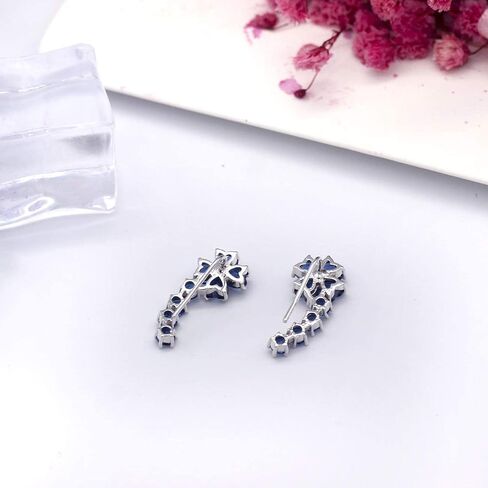 YOQUCOL Woman Flower Shape Cubic Zirconia Crystal Cuff Wrap Ear Vines Climbers Earrings Jewelry For Girls in Kuwait