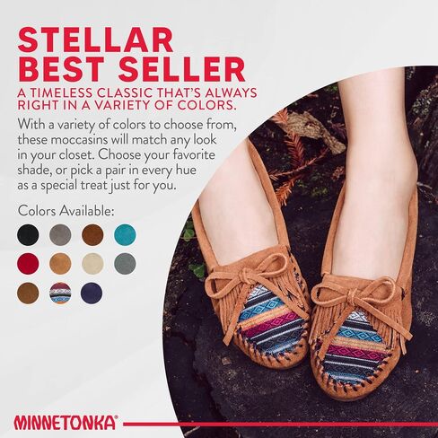 Minnetonka Women's Kilty Suede Hardsole Moccasin in Kuwait