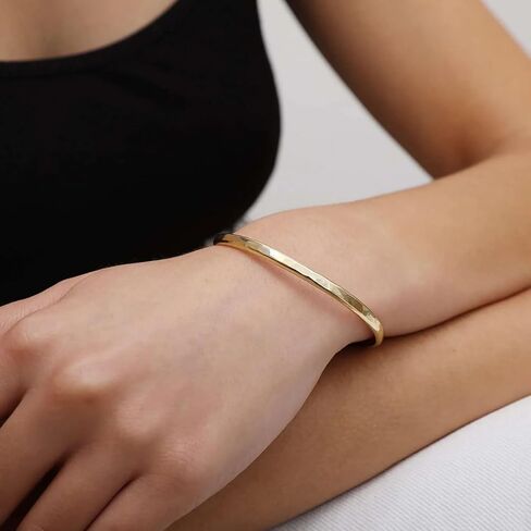 ريوسو 4 قطع من اساور عريضة ذهبية للنساء، اساور عريضة رفيعة وبسيطة، نحاس، بدون احجار كريمة in Kuwait