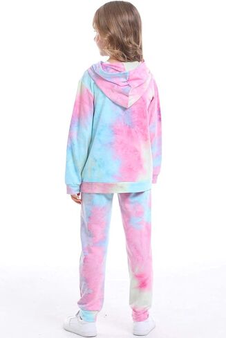 Frogwill بنات التعادل صبغ البلوز هوديس البلوز Sweatpant رياضية Sweatsuits مجموعة 2-12Y in Saudi Arabia