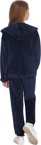 Greatchy ملابس رياضية للبنات بدلة رياضية قطعتين ملابس مخملية قطيفة ملابس نشطة بسحاب هوديي Sweatpants بذلات رياضية in Kuwait