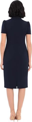 Maggy London Women's Midi Short Sleeve Sheath with Neck Tie Career Office Work Wear in Kuwait