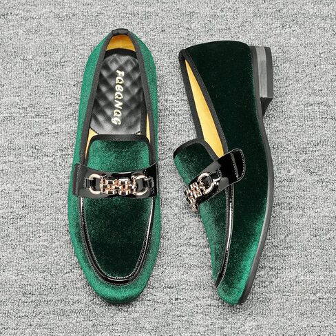Men's Fashion Formal Velvet Loafers and Wedding Dress Shoes for Men, Penny Slip-On Smoking Luxury Men Casual Shoes in Saudi Arabia