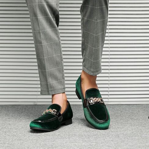 Men's Fashion Formal Velvet Loafers and Wedding Dress Shoes for Men, Penny Slip-On Smoking Luxury Men Casual Shoes in Saudi Arabia