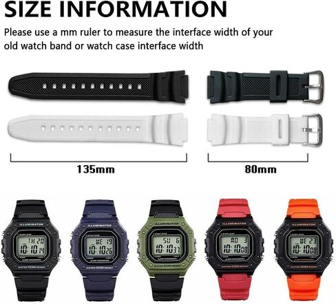 حزام ساعة بديل 18 ملم من الراتنج لساعة كاسيو للرجال G-Shock AE-1000W AE-1200W AQ-S810W SGW-400H SGW-300H MRW-200H W-735H in Kuwait