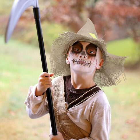 مجموعة زي الفزاعة 6 قطع من Ramede تتضمن قبعة الفزاعة وقبعة الخيش ومعطف من القش للمعصم وربطات الكاحل وإكسسوار زي الفزاعة للنساء والرجال وحفلات الهالوين وعيد الشكر in Kuwait