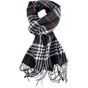 Women's Scarf Classic Tassel Plaid Super Soft Classic Cashmere Feel Fall Winter Scarves Tartan Warm Chunky Wrap Shawl
